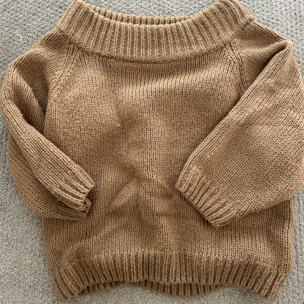 Nordstrom Cotton Emporium chunky knit off the shoulder sweater size large